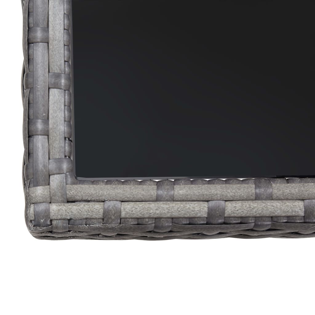 Matbordsset för trädgården 5 delar polyrattangrå - svart, 140 cm bordslängd, 6 - number 8.