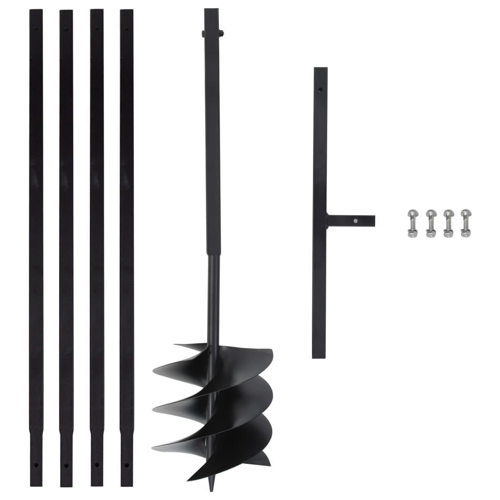 Jordbor med håndtag 250 mm med forlængerrør 4 m stål - number 1.