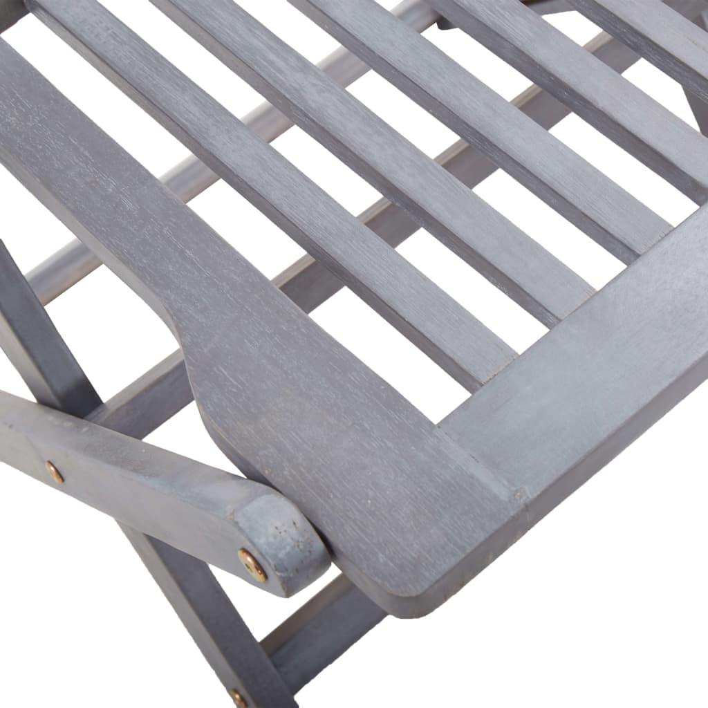 Havestole stk. med hynder foldbar massivt akacietræ - antracitgrå, 2, 1-1 - number 6.