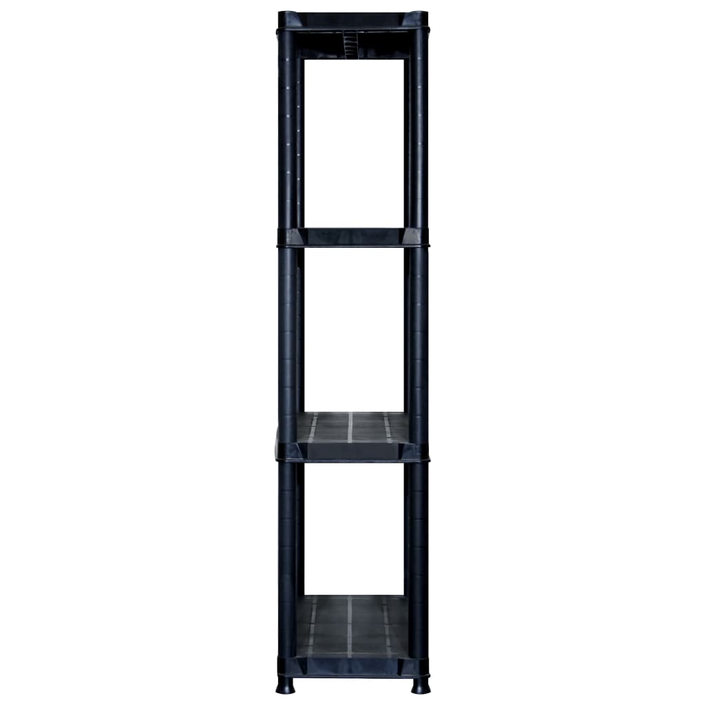 Scaffale portaoggetti 4 ripiani 183x30,5x130 cm plastica nero - 183 x 30,5 x 130 cm, 1 - number 4.