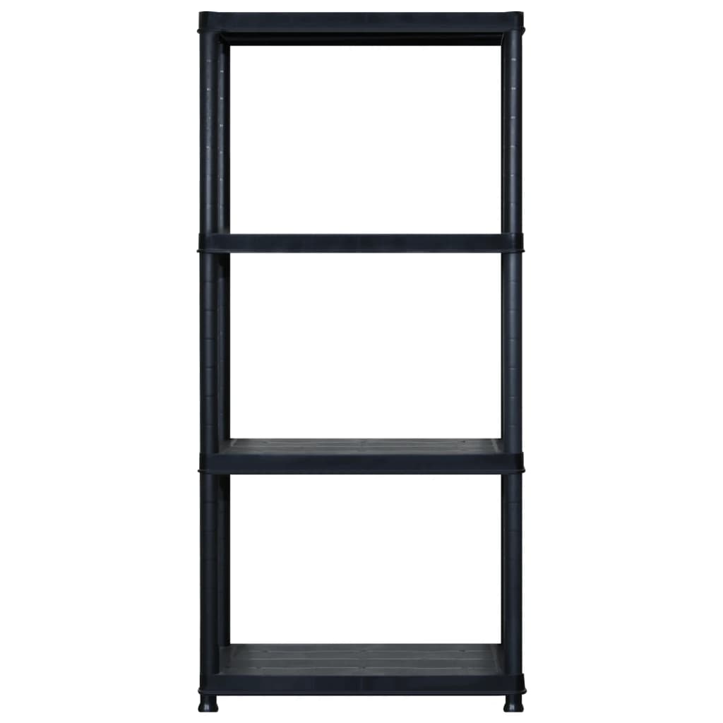 Scaffale portaoggetti 4 ripiani 183x30,5x130 cm plastica nero - 183 x 30,5 x 130 cm, 1 - number 3.