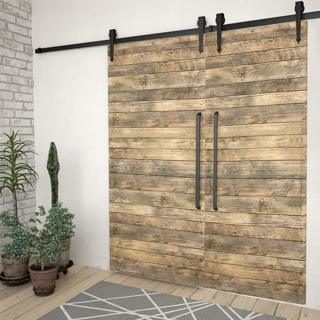 Skinnesæt til skydedøre 2 stk. 200 cm stål sort - number 3.