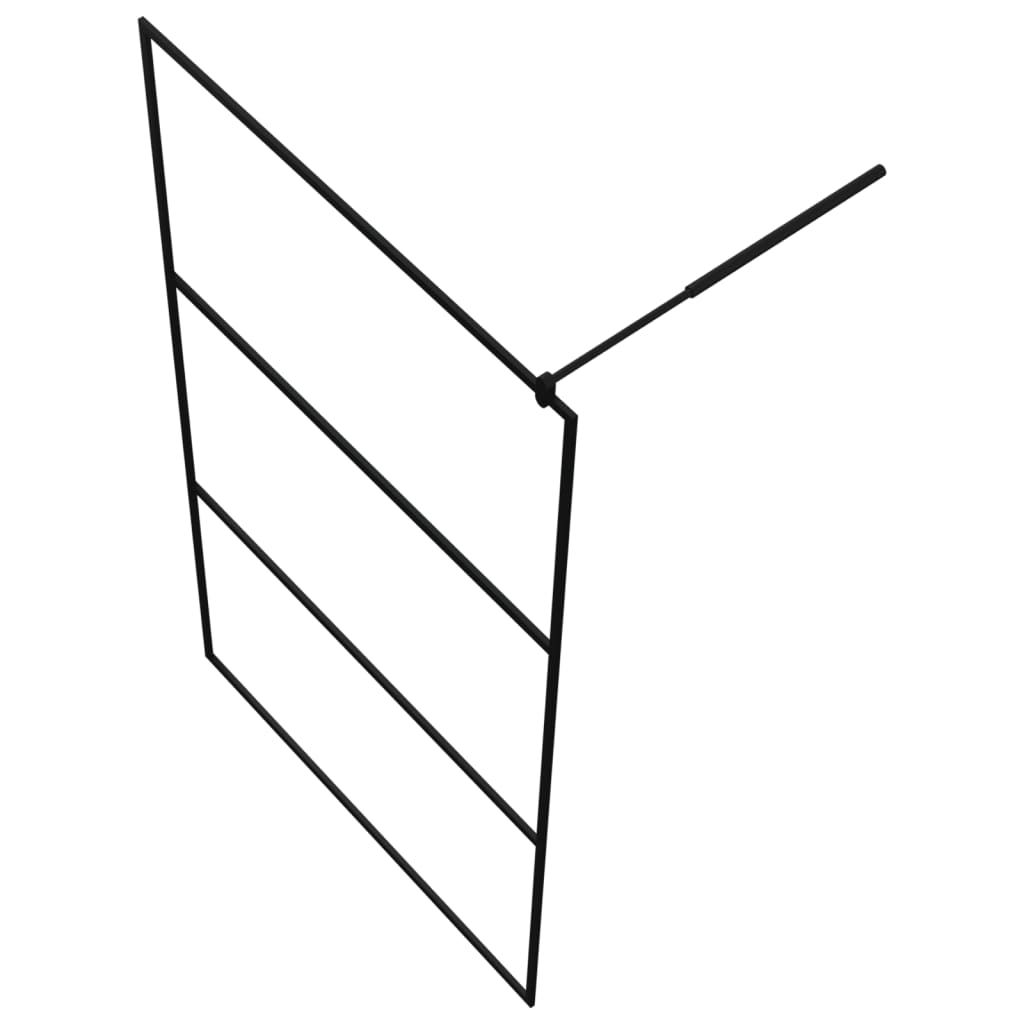 Brusevæg med klart esg-glas - sort, 115 x 195 cm, transparent - number 5.