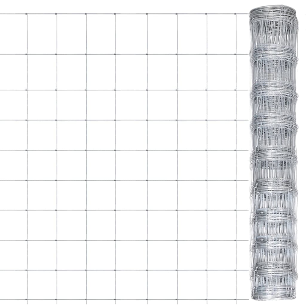Havehegn galvaniseret stål sølvfarvet - 50 x 1 m, 1, 10 tråde (2 mm), 15 cm - number 1.