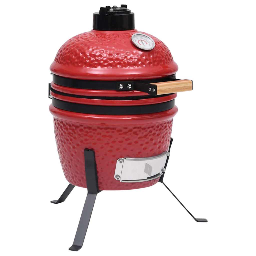 2-i-1 kamado-røgegrill 56 cm keramisk rød - number 1.