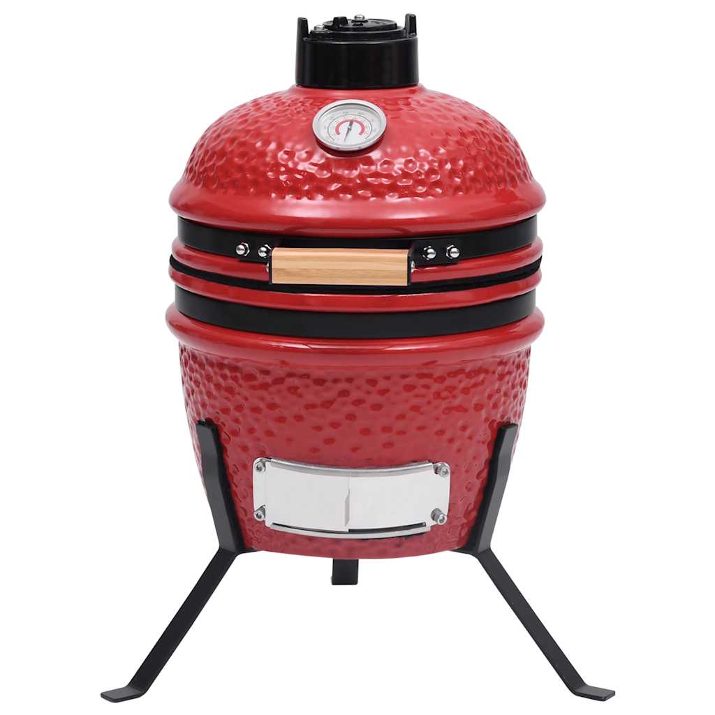 2-i-1 kamado-røgegrill 56 cm keramisk rød - number 3.