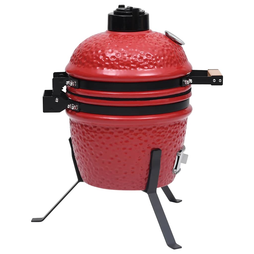 2-i-1 kamado-røgegrill 56 cm keramisk rød - number 6.