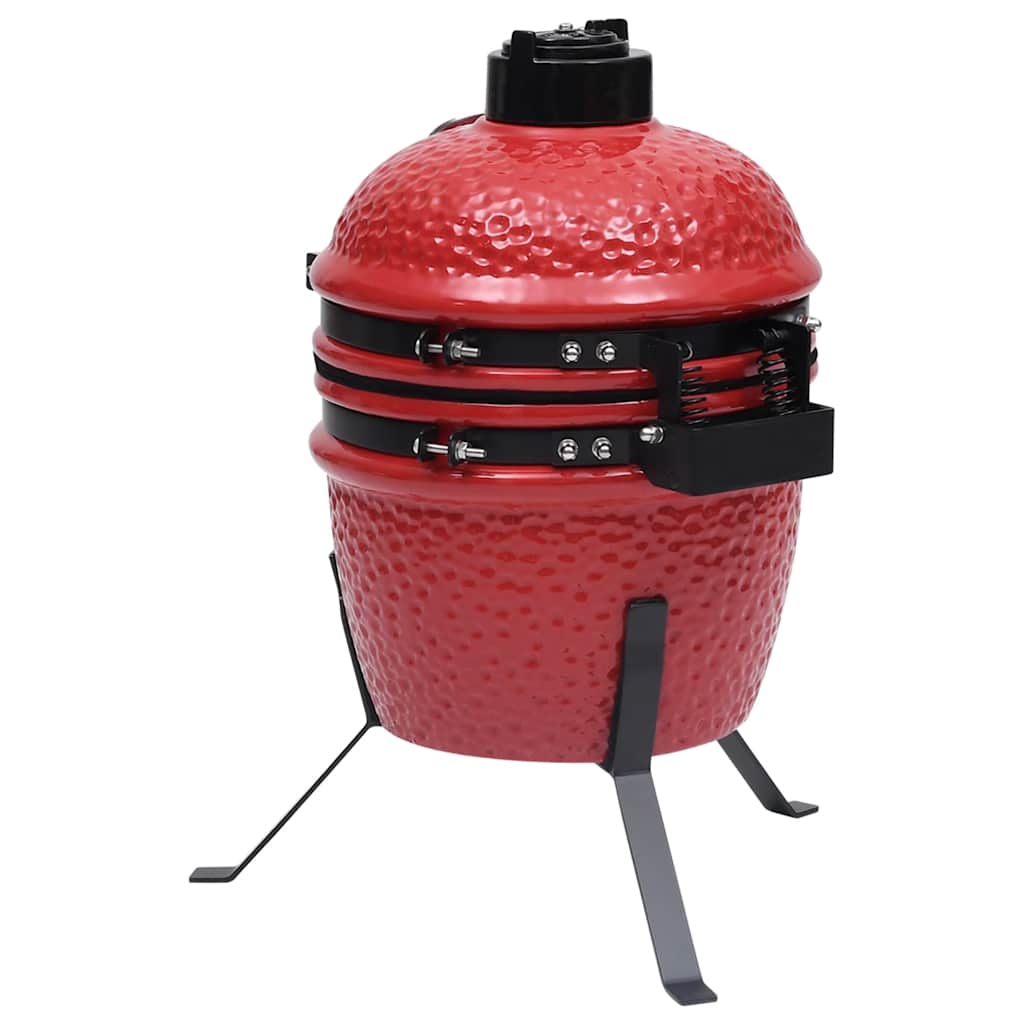 2-i-1 kamado-røgegrill 56 cm keramisk rød - number 5.