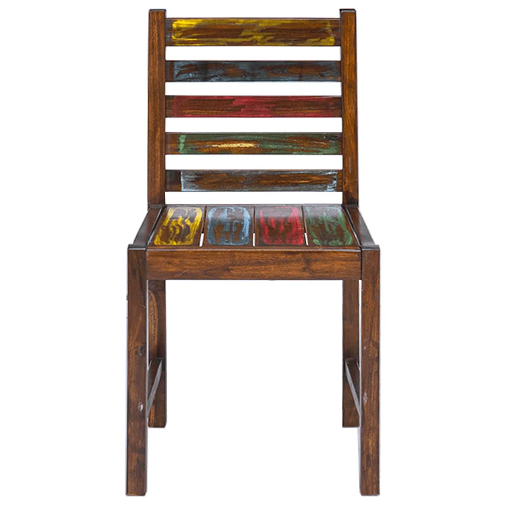 Stół jadalny krzesła szt. lite drewno odzyskane - 2 szt - number 2.