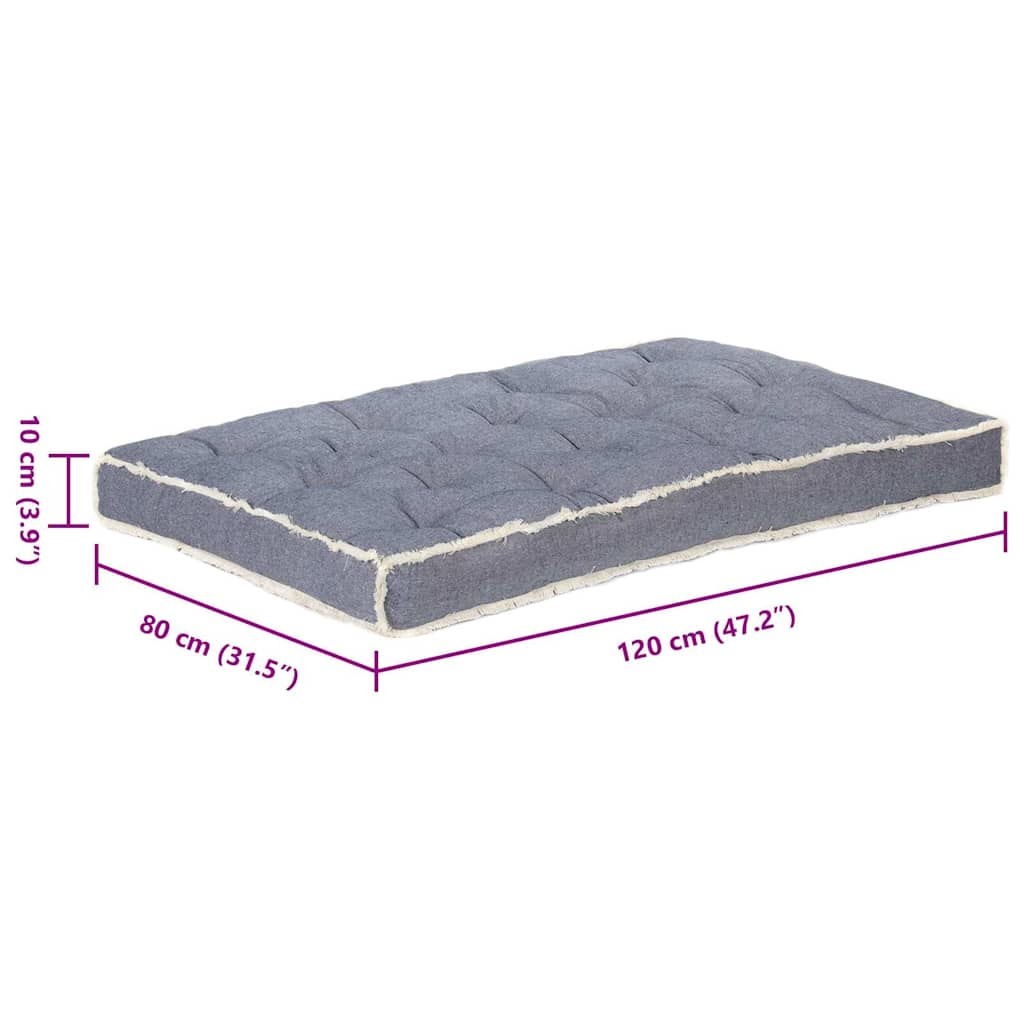 Hynde til pallesofa 120x80x10 cm blå - number 8.
