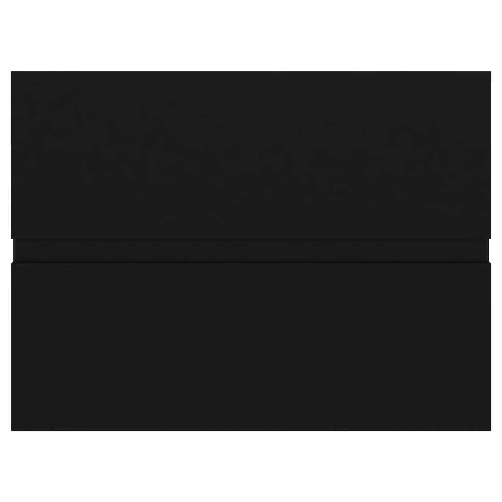 Vaskeskab med indbygget håndvask konstrueret træ - sort, 60 x 38.5 x 45 cm, 1, uden vandhane og afløb - number 7.