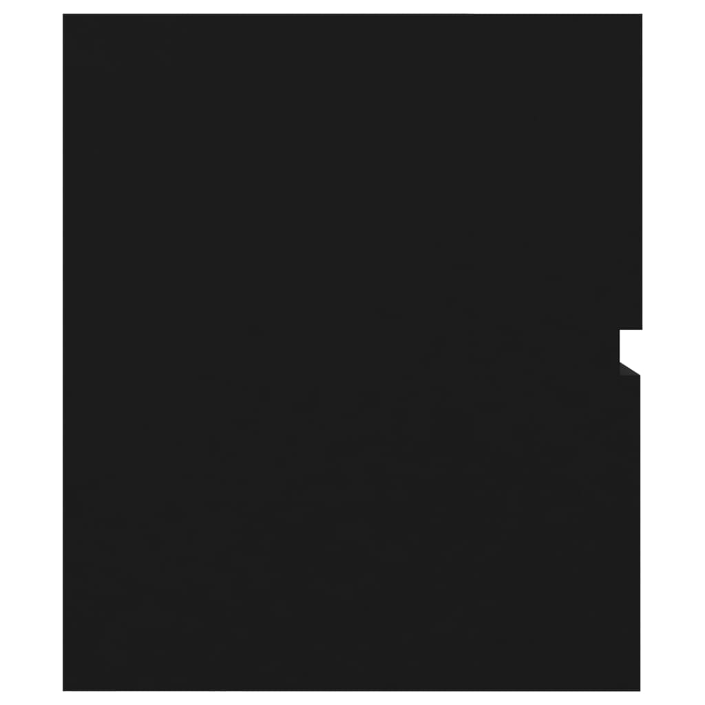 Vaskeskab med indbygget håndvask konstrueret træ - sort, 60 x 38.5 x 45 cm, 1, uden vandhane og afløb - number 9.