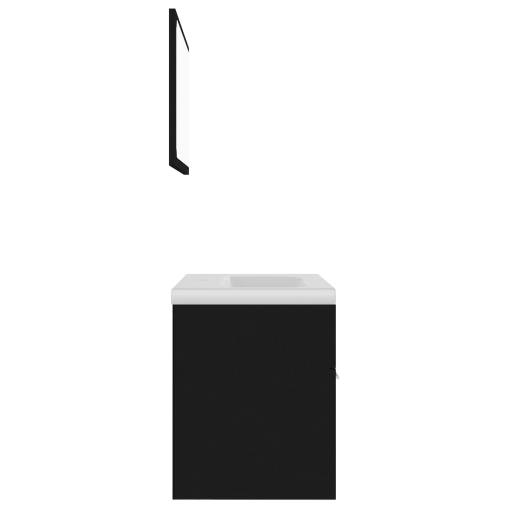 Badrumsmöbelset konstruerat trä - svart, 60 x 38,5 x 46 cm, 1 - number 3.
