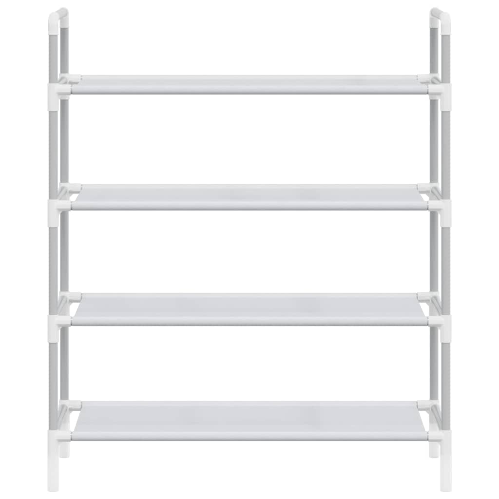 Stalak za cipele s 4 police metal i netkani materijal srebrne boje - number 3.