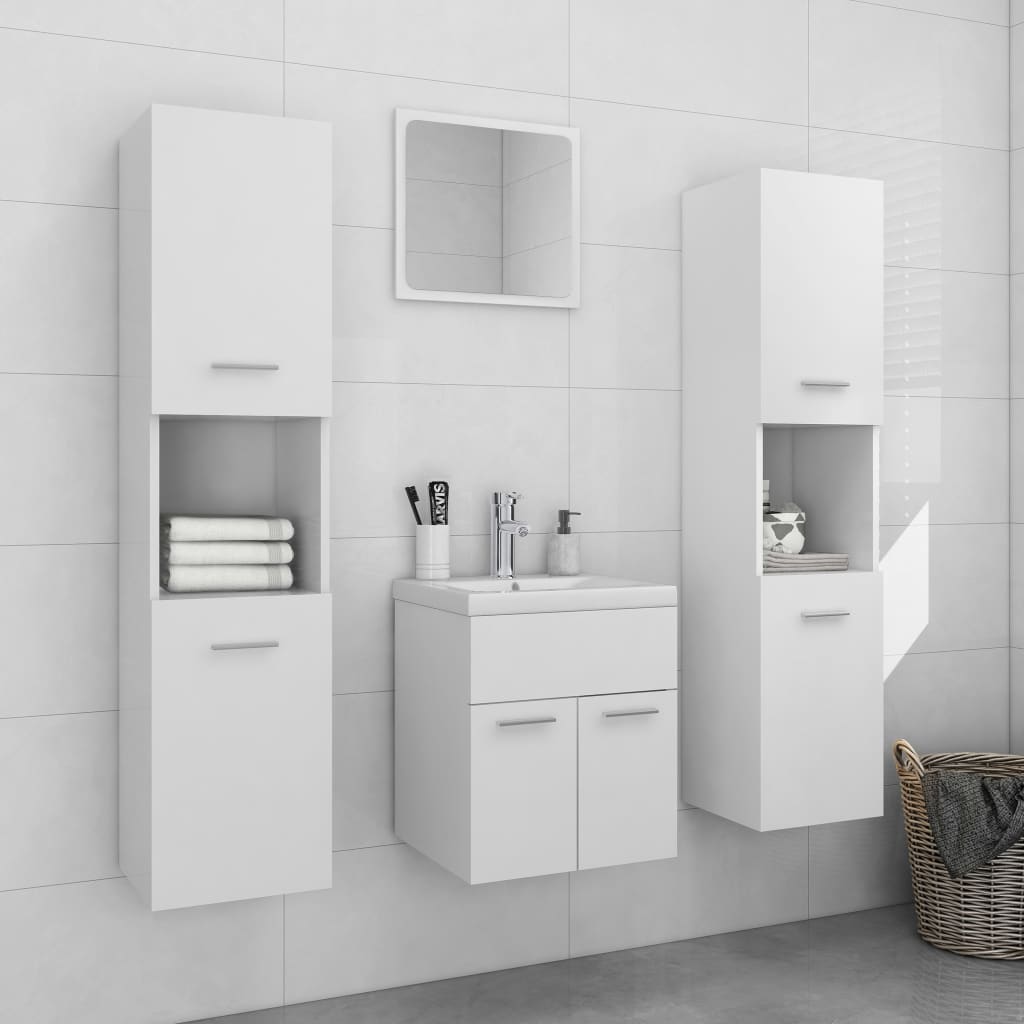 Set mobili da bagno truciolato - bianco, 41 x 38,5 x 46 cm, 1 - number 1.
