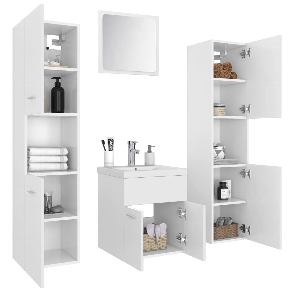 Set mobili da bagno truciolato - bianco, 41 x 38,5 x 46 cm, 1 - number 3.