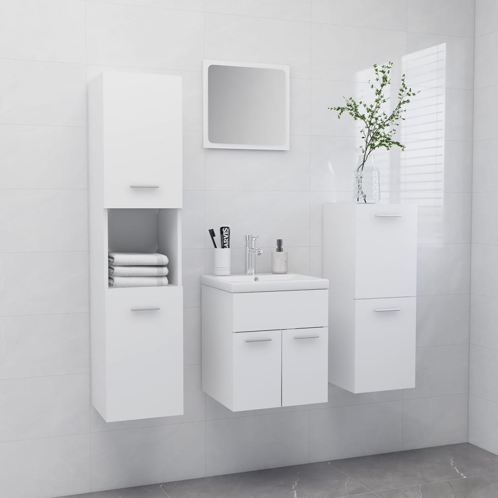 Set mobili da bagno truciolato - bianco, 41 x 38,5 x 46 cm, 1 - number 1.