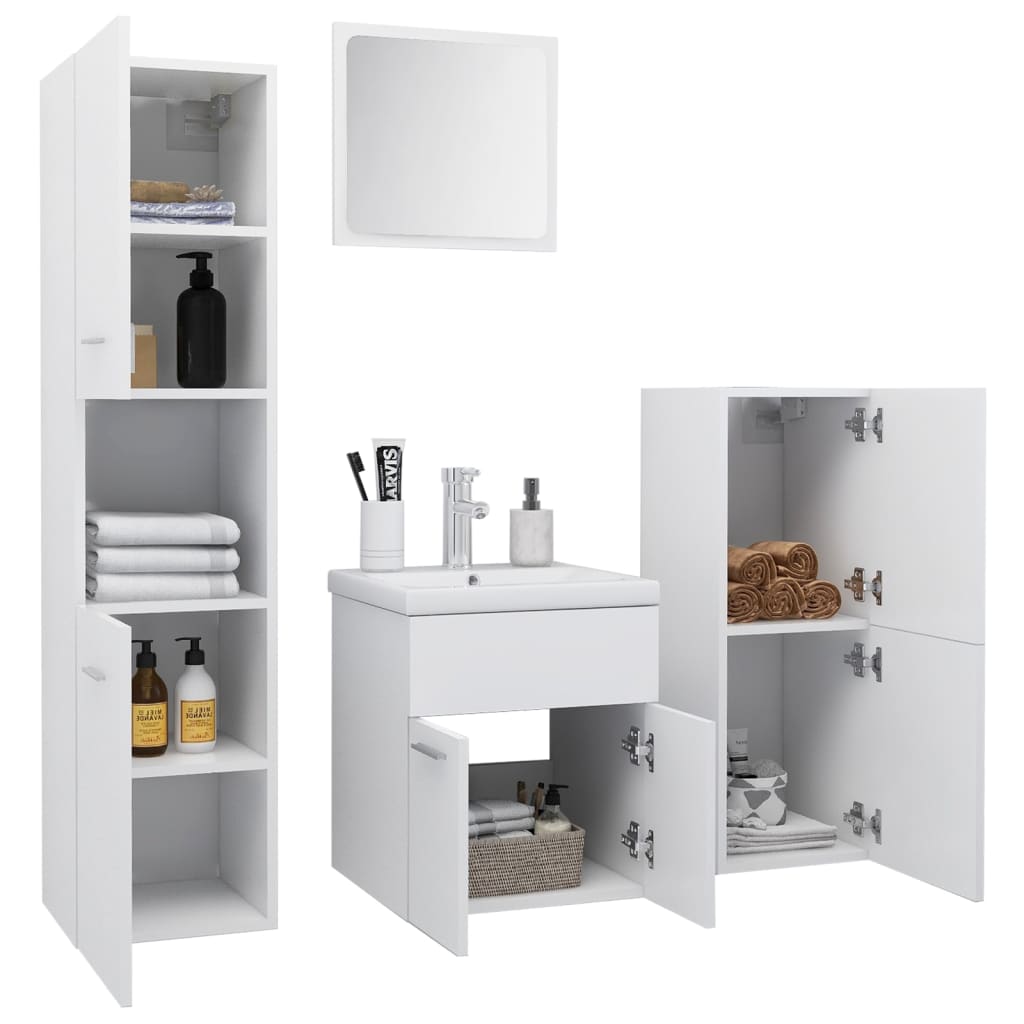 Set mobili da bagno truciolato - bianco, 41 x 38,5 x 46 cm, 1 - number 3.