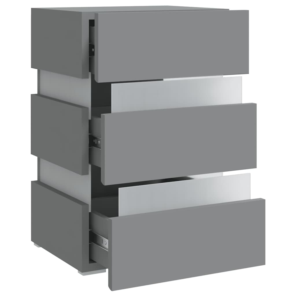 Sengebord med led 45x35x67 cm konstrueret træ - grå, 1 - number 7.