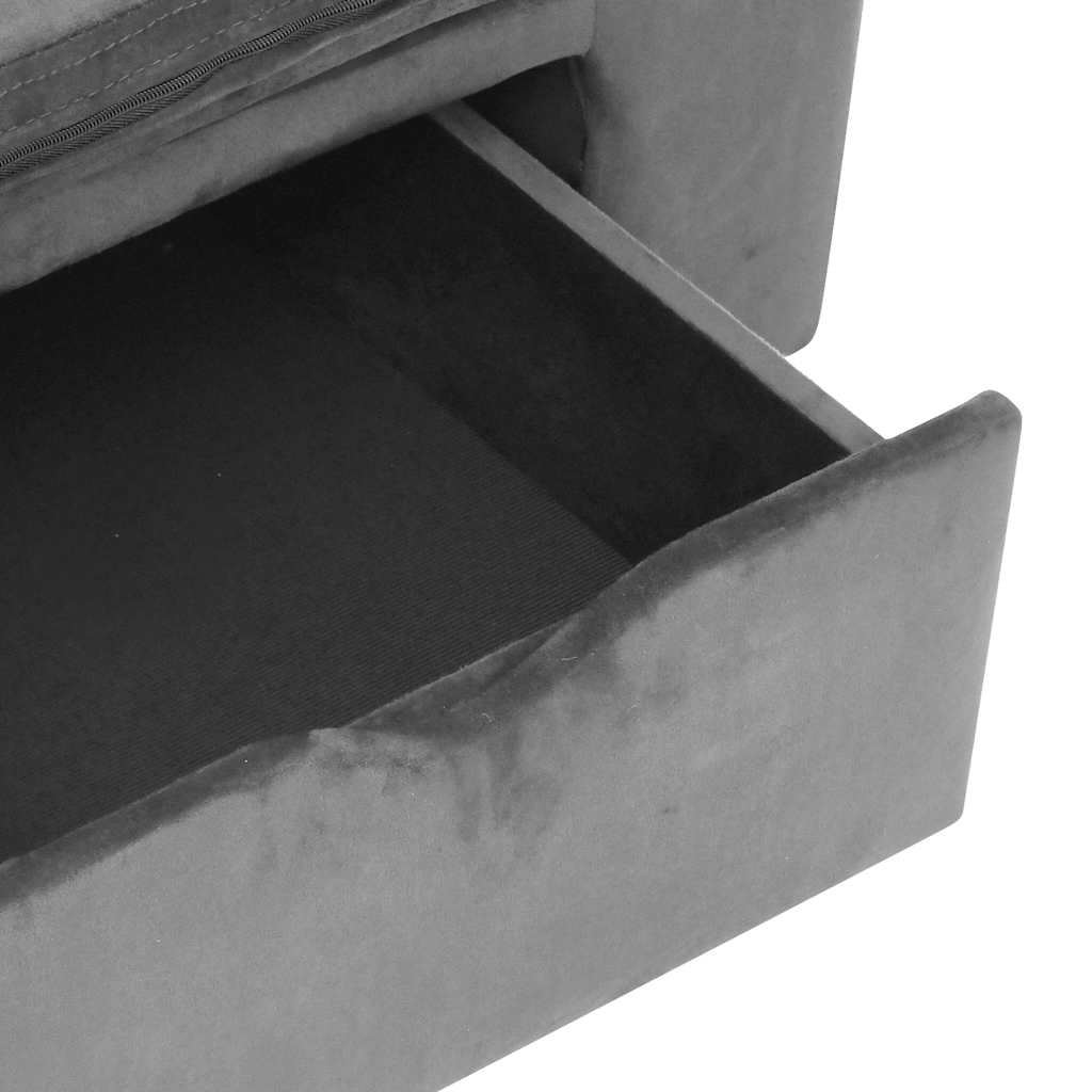 Canapé pour chien avec tiroir 75x50x38 cm peluche - gris - number 7.