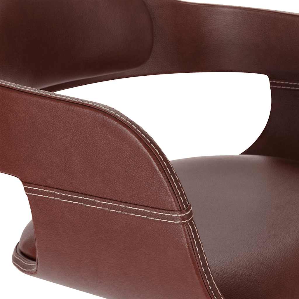 Stół jadalny krzesło gięte drewno i sztuczna skóra brązowy - number 5.