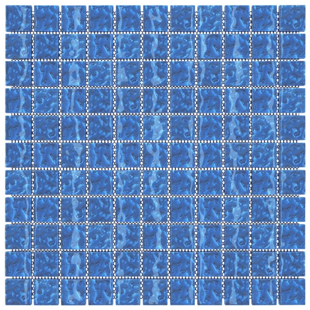 Mosaikfliser 11 stk. 30x30 cm glas blå - number 4.