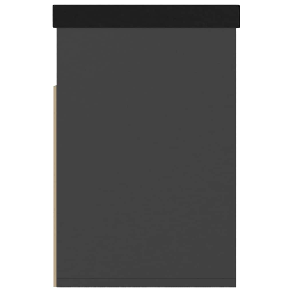 Klupa za cipele s jastukom 80x30x47 cm konstruirano drvo - crna visoki sjaj, 1 - number 6.