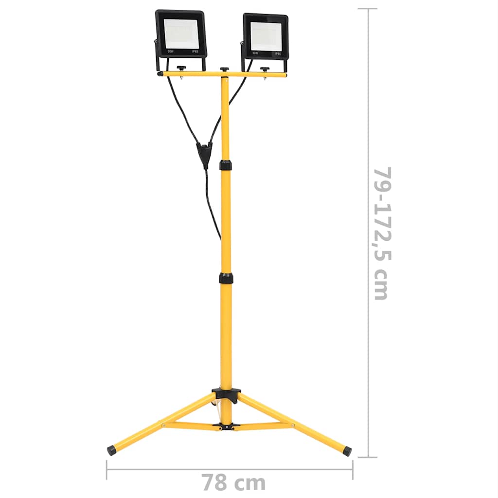 Projecteur led avec trépied 2x50 w blanc froid - number 9.