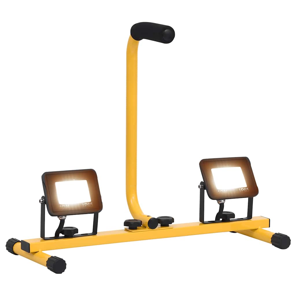 Led-projektør med håndtag 2x10 w varmt hvidt lys - number 1.