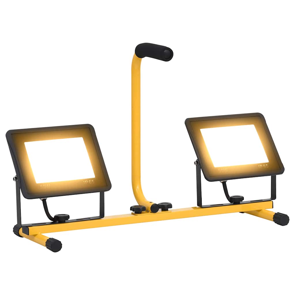 Led-projektør med håndtag 2x50 w varm hvid - number 1.