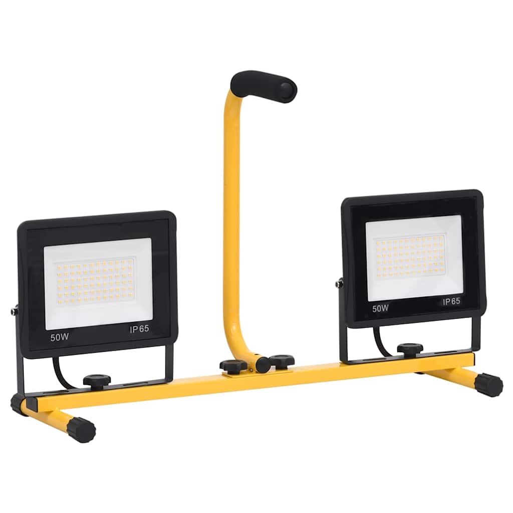 Led-projektør med håndtag 2x50 w varm hvid - number 4.