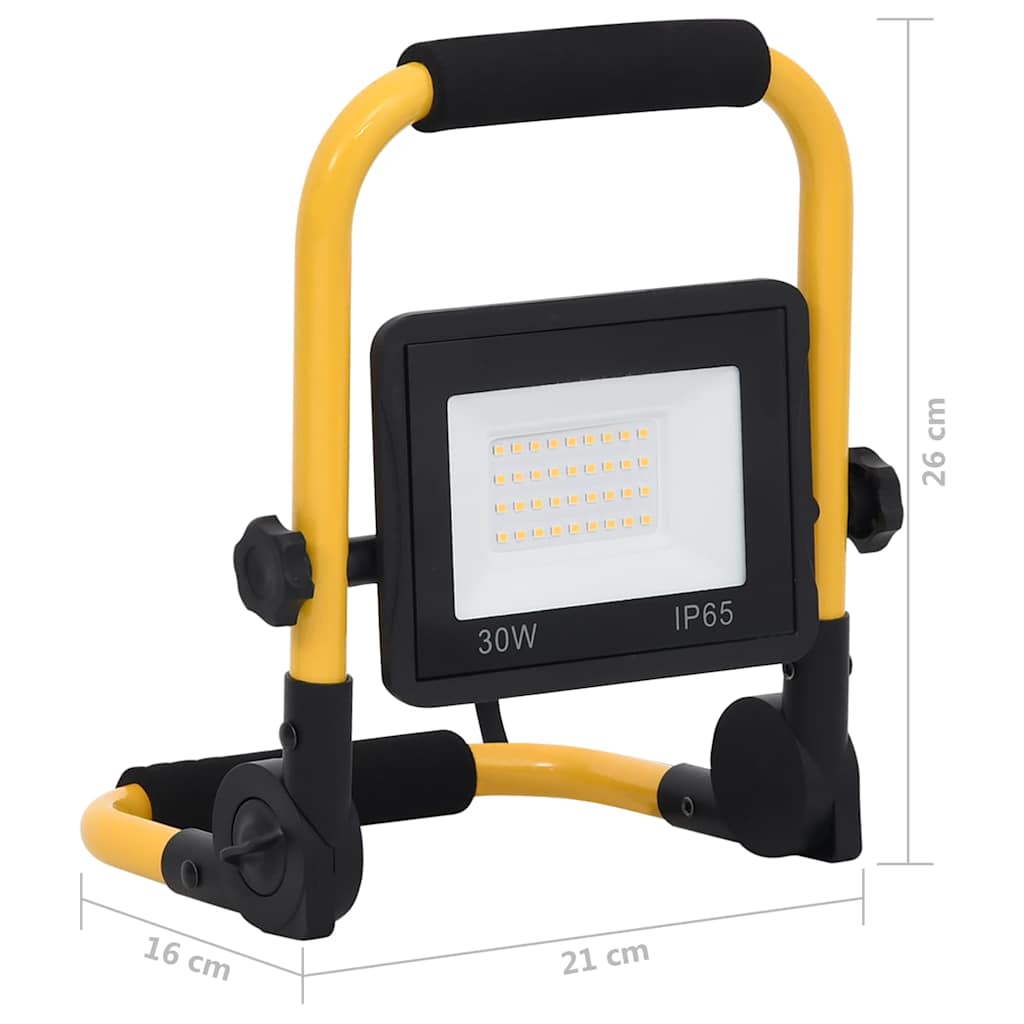 Led-projektør med håndtag 30 w varmt hvidt lys - number 12.