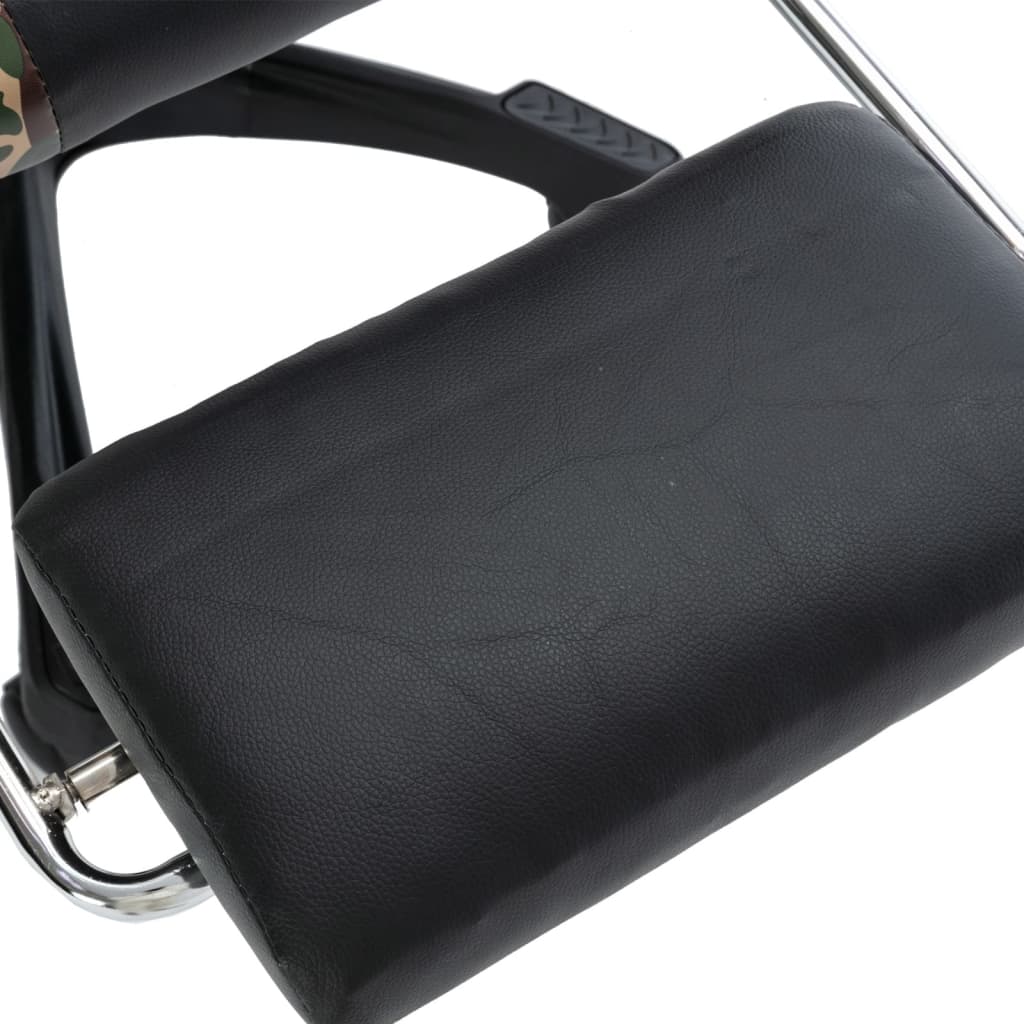 Gaming stol med fotstøtte i kunstskinn sort og kamuflasje - number 11.