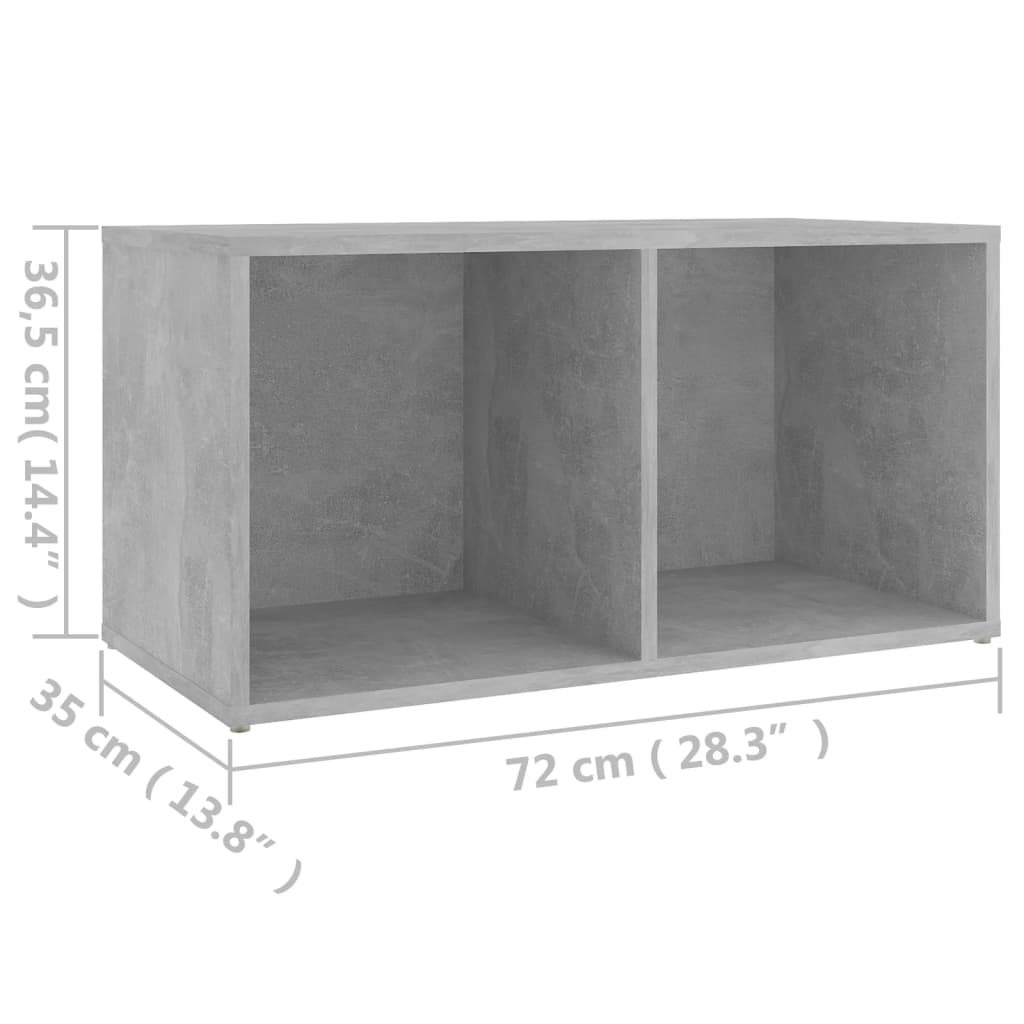 Tv-skap 72x35x36,5 cm konstruert tre - betonggrå, 72 x 35 x 36,5 cm, 1 - number 9.