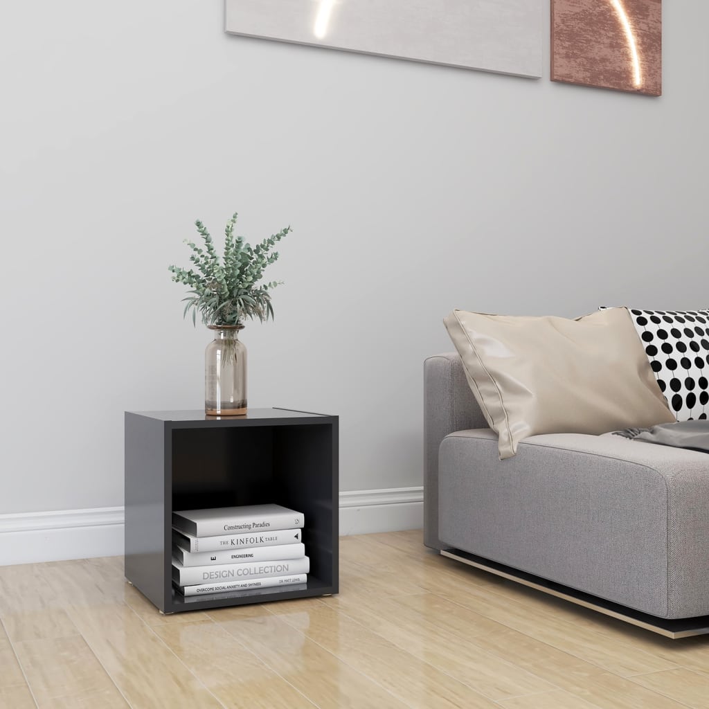 Tv-bord 37x35x37 cm konstrueret træ grå - number 6.