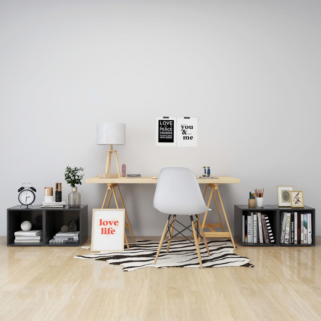 Tv-borde stk. 37x35x37 cm konstrueret træ - grå, 4 - number 6.