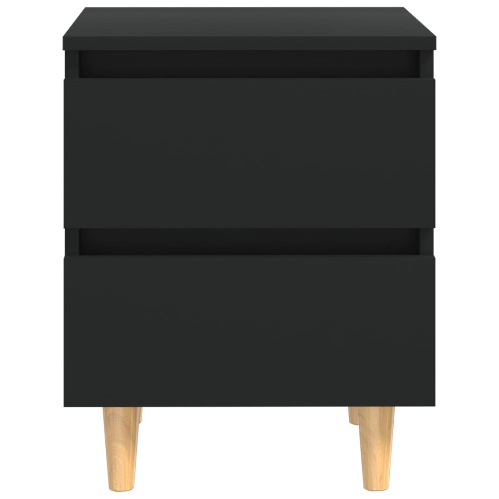 Bedside cabinets with legs in solid pine 2 pcs. 40x35x50 cm black - number 4.