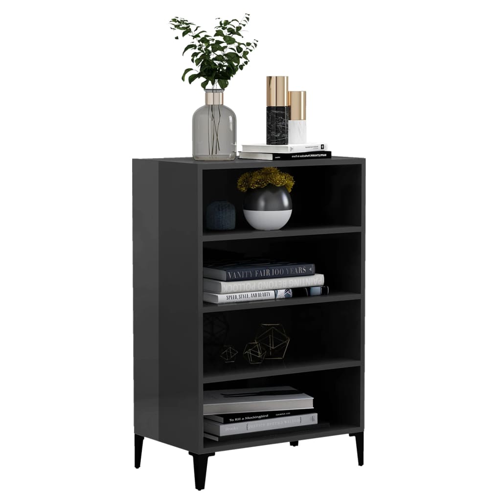 Skænk 57x35x90 cm konstrueret træ grå højglans - number 3.