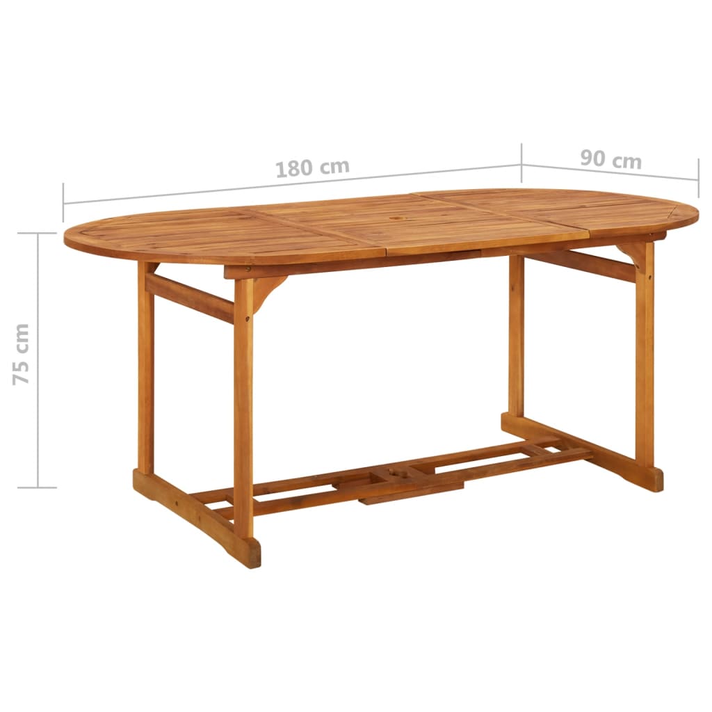 Tavolo da giardino in legno massello di acacia - 180 x 90 x 75 cm, 1 - number 6.