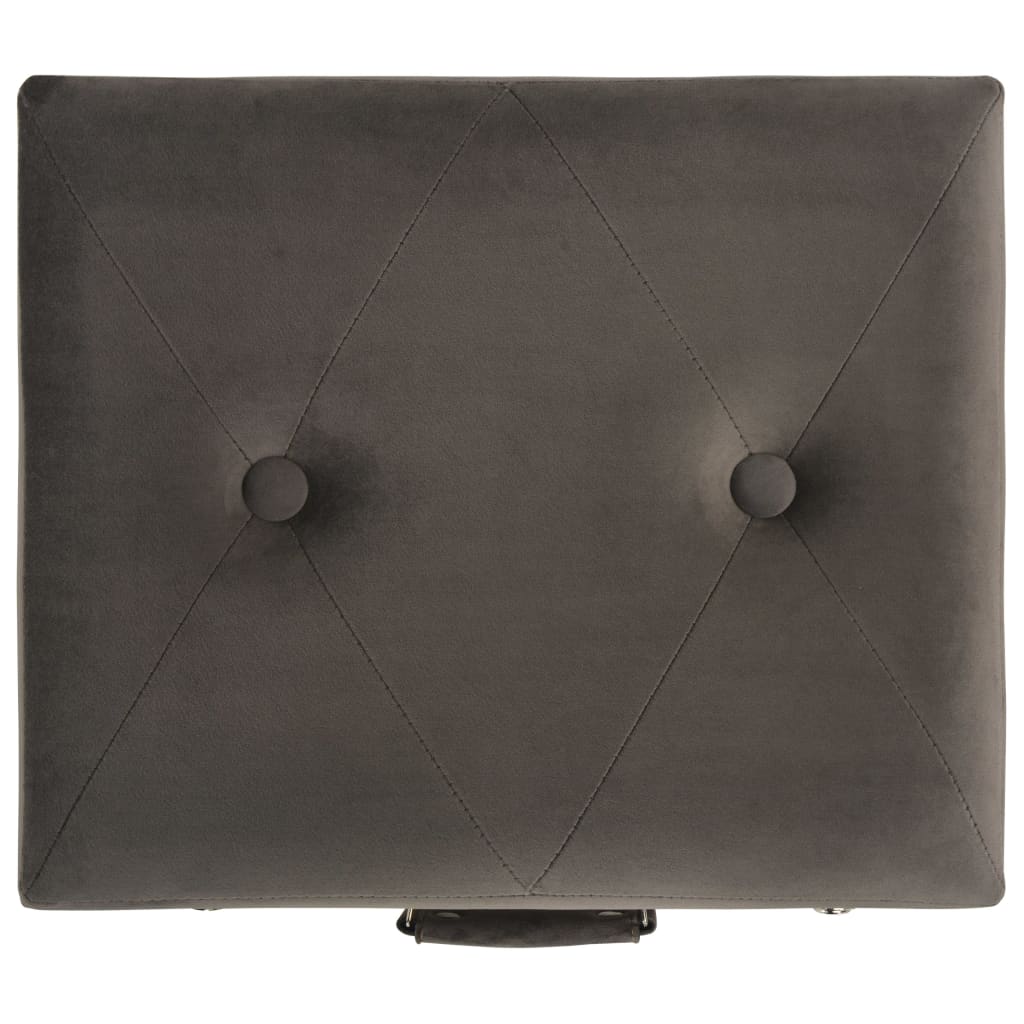 Stołek do przechowywania 40 cm aksamit - szary - number 5.