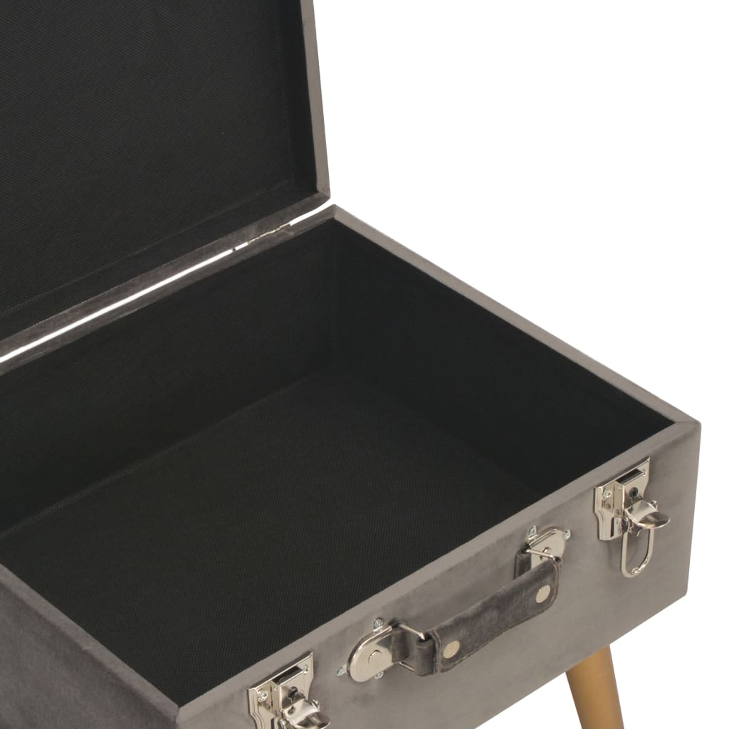 Stołek do przechowywania 40 cm aksamit - szary - number 8.