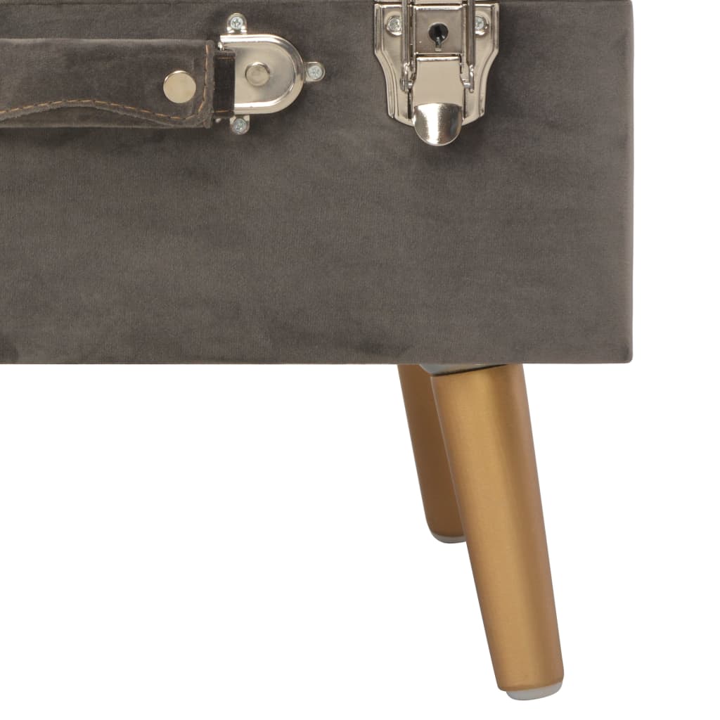 Stołek do przechowywania 40 cm aksamit - szary - number 7.