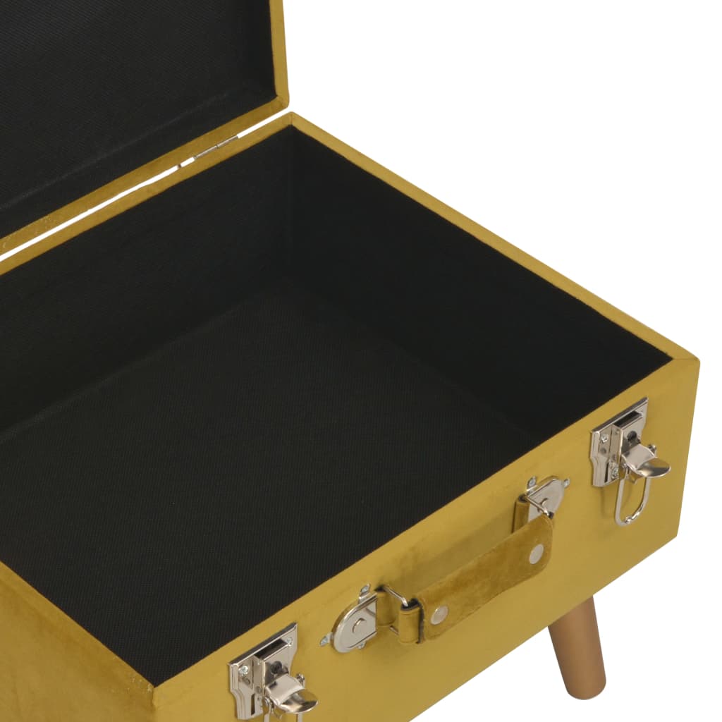 Skamler med opbevaring 3 stk. fløjl sennepsgul - number 9.