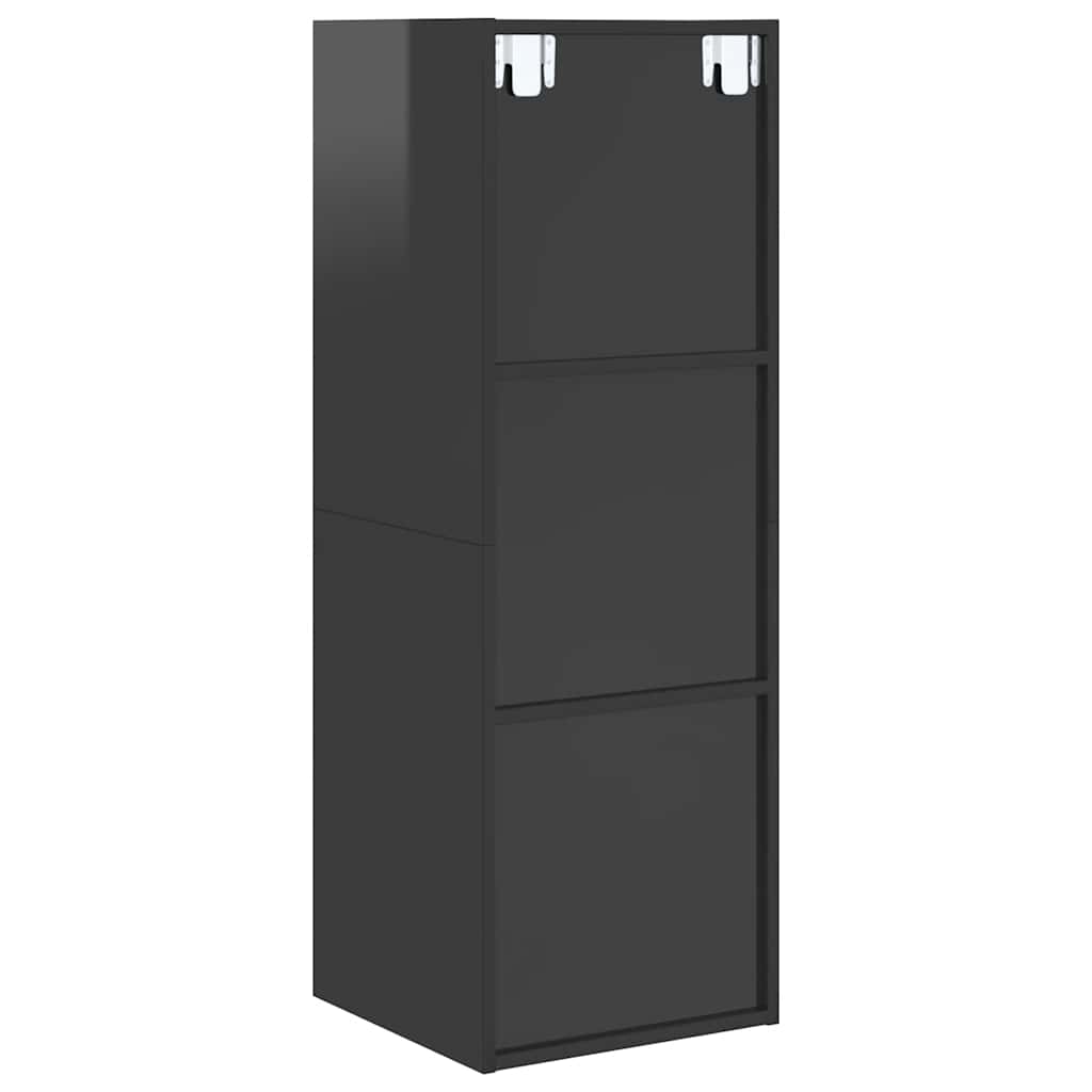 Wall hung tv cabinet 37x37x107 cm constructed wood - gray high gloss, 1, 107 cm - number 9.