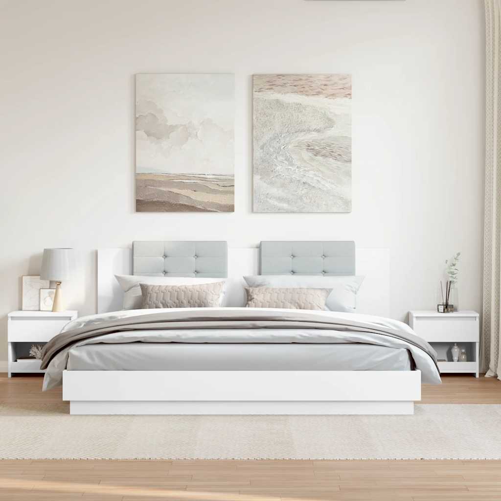 Sengeborde stk. 40x30x39 cm konstrueret træ - hvid, 2 - number 2.