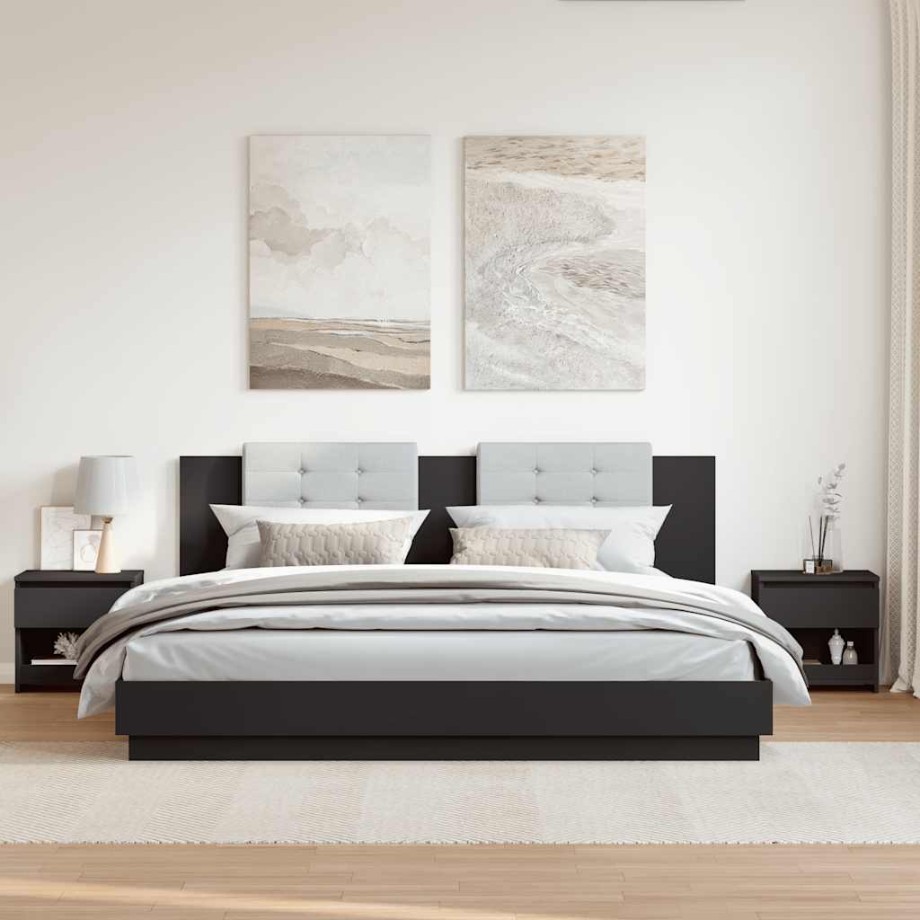 Sengeborde stk. 40x30x39 cm konstrueret træ - sort, 2 - number 2.