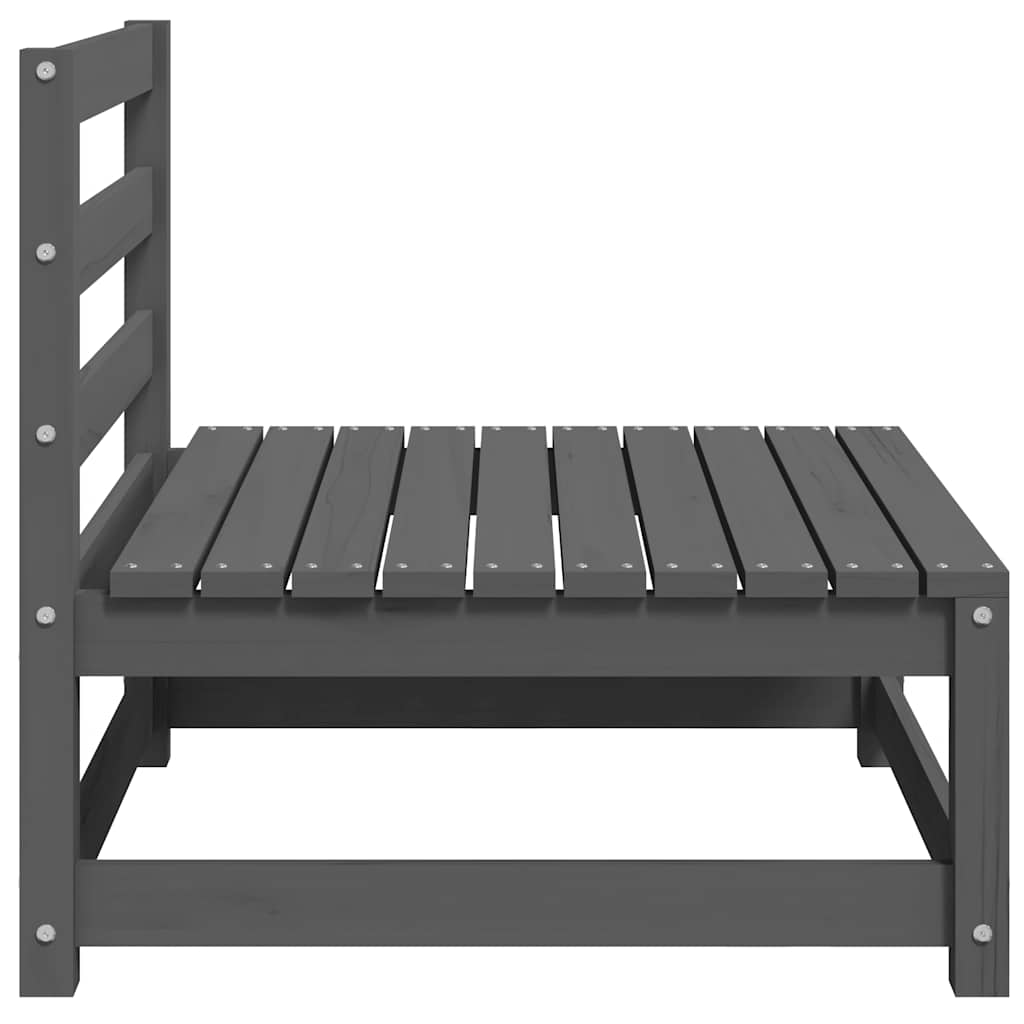 Midterdel til havesofa m. antracitgrå hynder massivt fyrretræ - number 4.