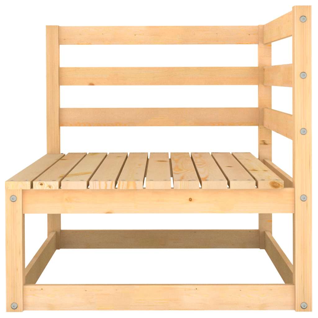 2-personers havesofa m. hynder massivt fyrretræ - naturfarvet og grå, 1, 2-sædet - number 2.
