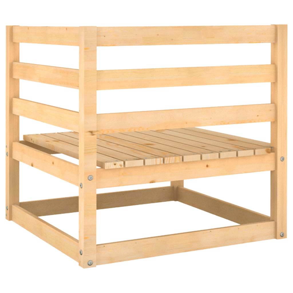 2-personers havesofa m. hynder massivt fyrretræ - naturfarvet og grå, 1, 2-sædet - number 4.