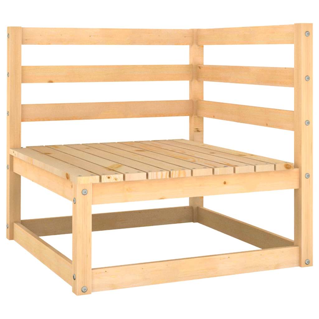 2-personers havesofa m. hynder massivt fyrretræ - naturfarvet og grå, 1, 2-sædet - number 5.